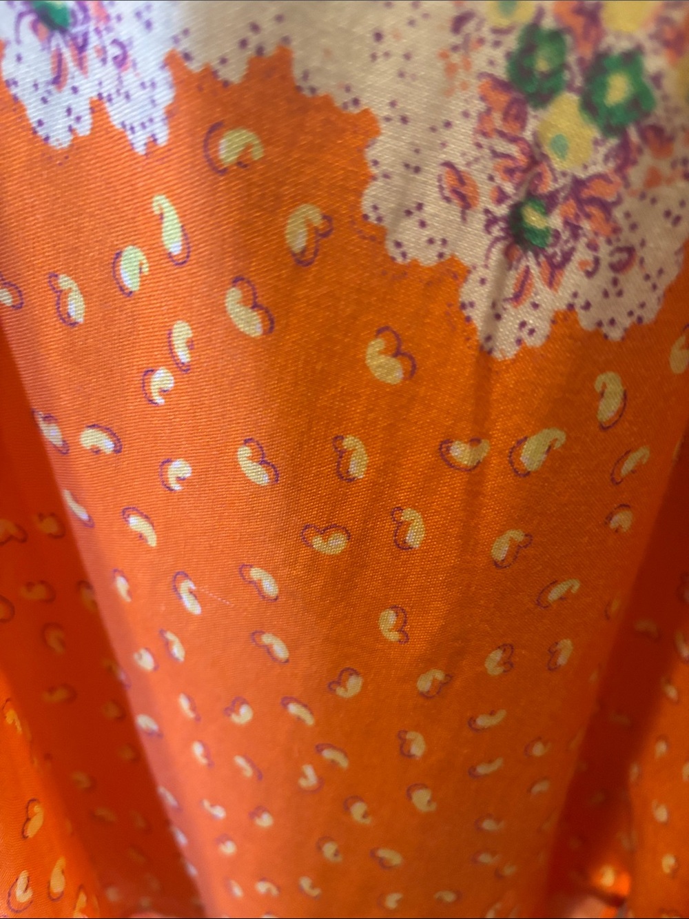 Anthropologie Maeve Ceresco Orange Floral Boho Peasant Blouse Top Size Medium - Picture 6 of 7